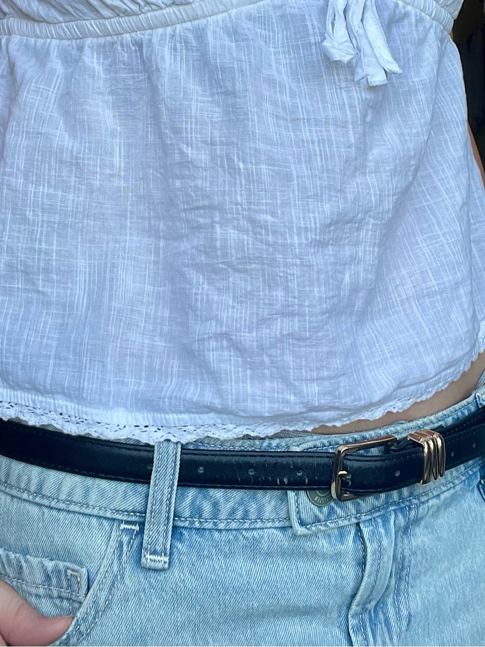 Cute Simple Black Leather Belt